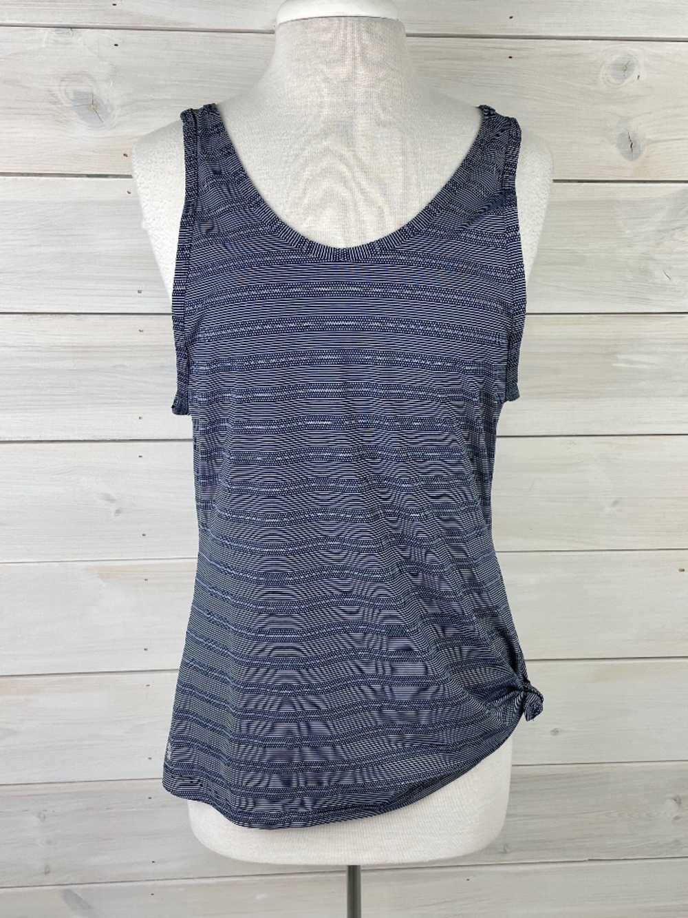 Athleta Blue Striped Athletic Yoga Tank Top